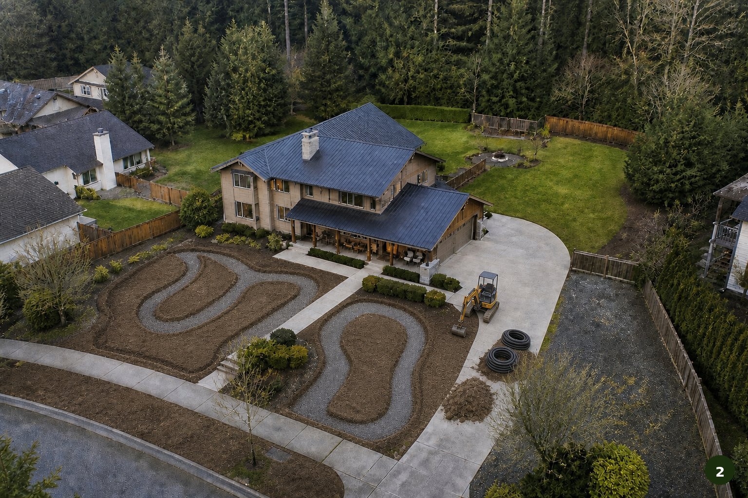 Trenches & gravel base